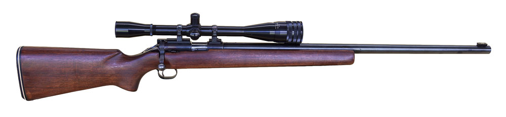 Ron' Winchester 52e, Lyman 24x Scope boosted to 36x